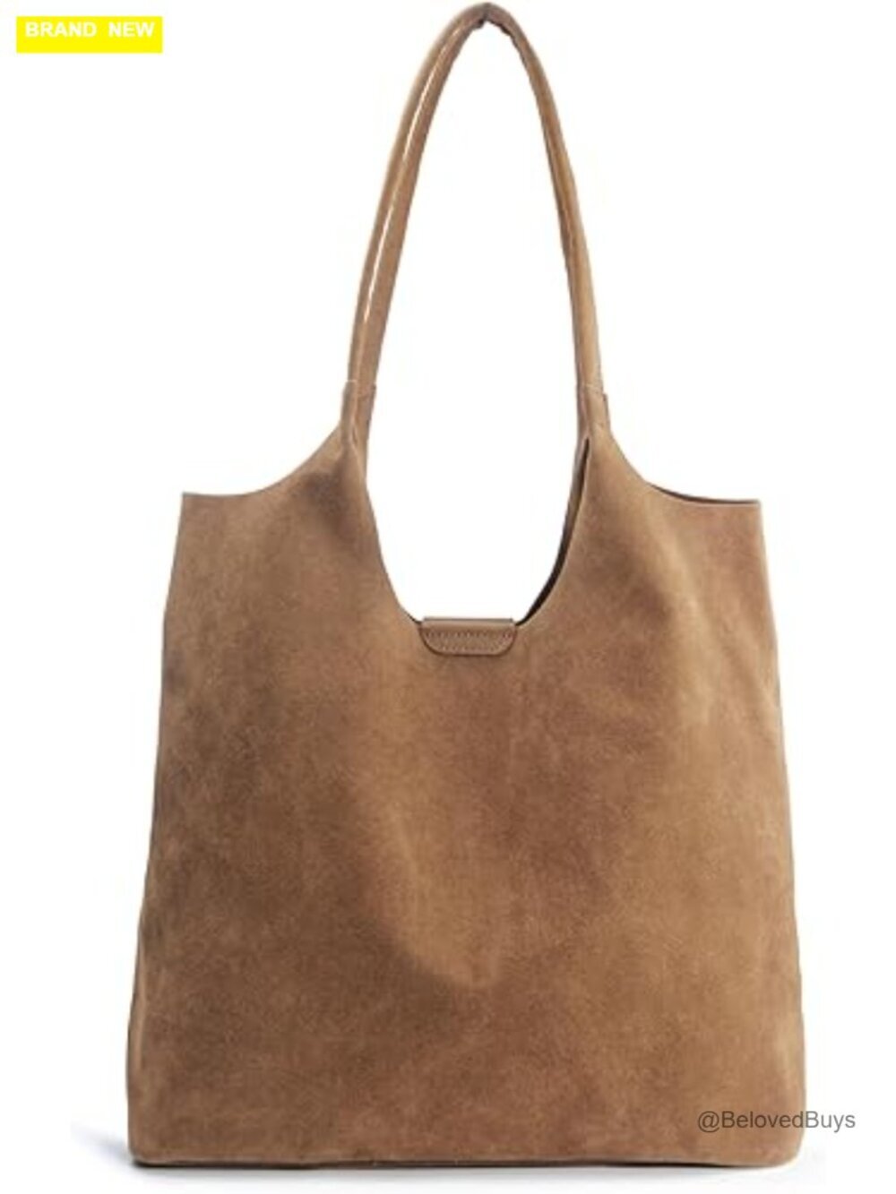 Soft Faux Suede Tote Bag - Magnetic Closure Hobo Handbag, Casual Vegan Leather
